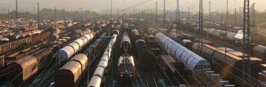 Picture of a freight train terminal