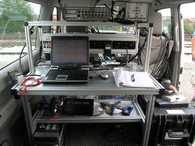 Interior of measuring van